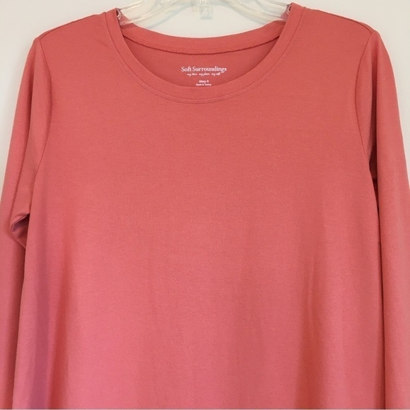 Soft Surroundings Orange Soda Mayfair Asymmetric Tunic Relaxed Fit Top - Picture 2 of 15